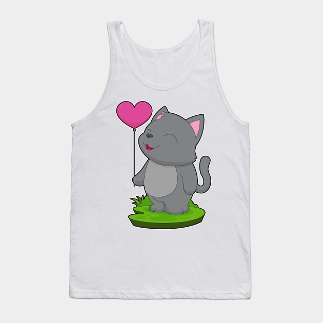 Cat Heart Balloon Tank Top by Markus Schnabel